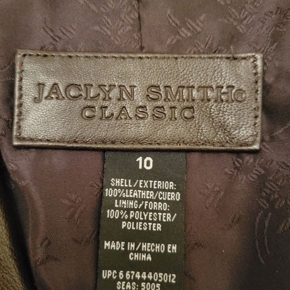 Jaclyn Smith Brown Leather Blazer Jacket 10 Coquette Cottage Granola Mob Wife - Picture 2 of 6
